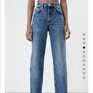 Zara high rise wide leg blue jeans